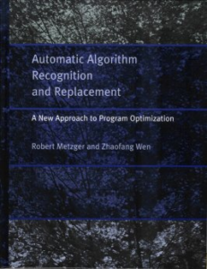 book cover: Automatic Algorithm Recognition and Replacement